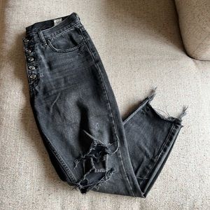 Free People distressed black denim